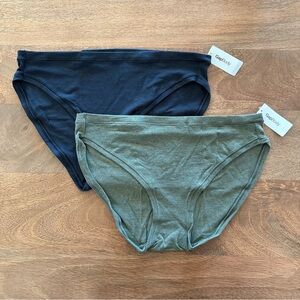 NWT GapBody Breathe Bikini Underwear Set Women’s medium Black & green moss